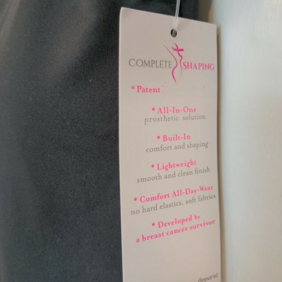 Mastectomy Camisole with Integrated Prosthetics, Small w B Cup, New, Black, NWT - Picture 4 of 7